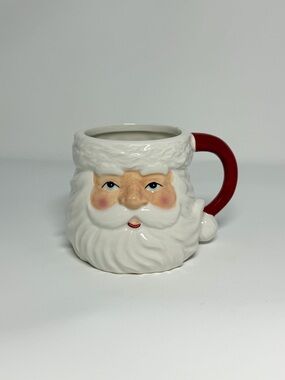 Sur la Table retro Santa Face Ceramic Coffee Cocoa Cup Mug holiday Christmas